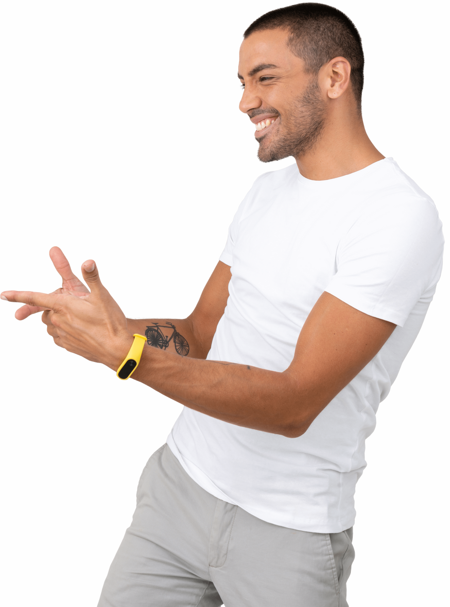 Happy Man Greeting Someone