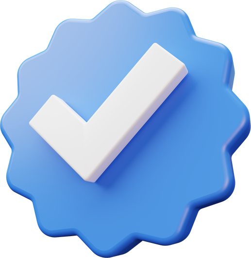 3D Social Media Blue Verified